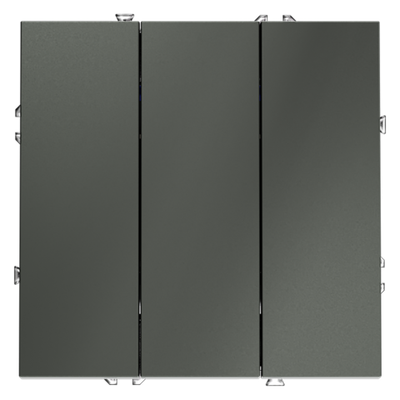 Выключатель встраиваемый VOLTUM S70 трехклавишный 10А, (титан)