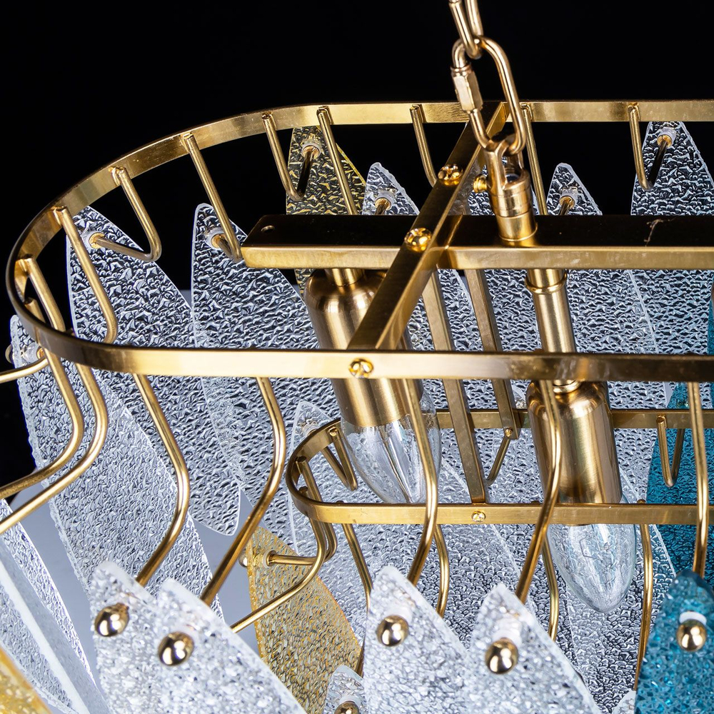 Люстра подвесная MW-Light Эмилия, 6 ламп, разноцветный, латунь