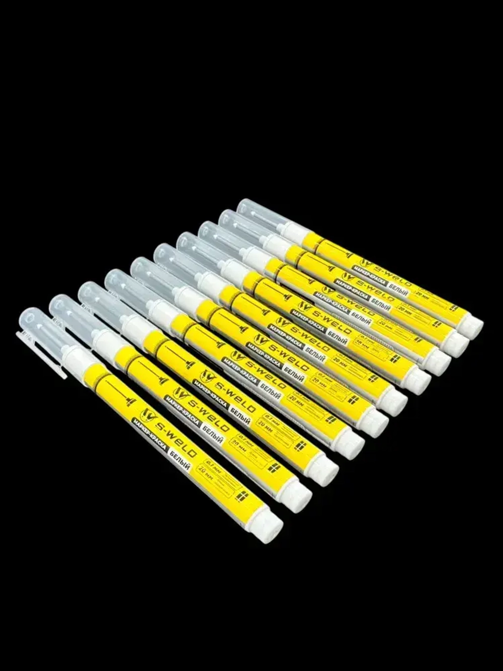 Маркер-краска для отверстий 1мм белый, 10шт