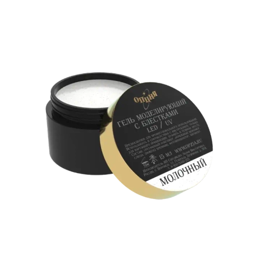 Опция Гель моделирующий с блестками Молочный, 15 мл