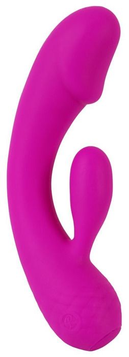 Лиловый вибратор-кролик Super Soft Silicone Rabbit Vibrator - 17,7 см.