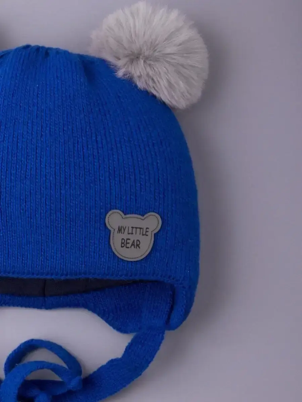 Шапка детская зимняя вязаная с ушками