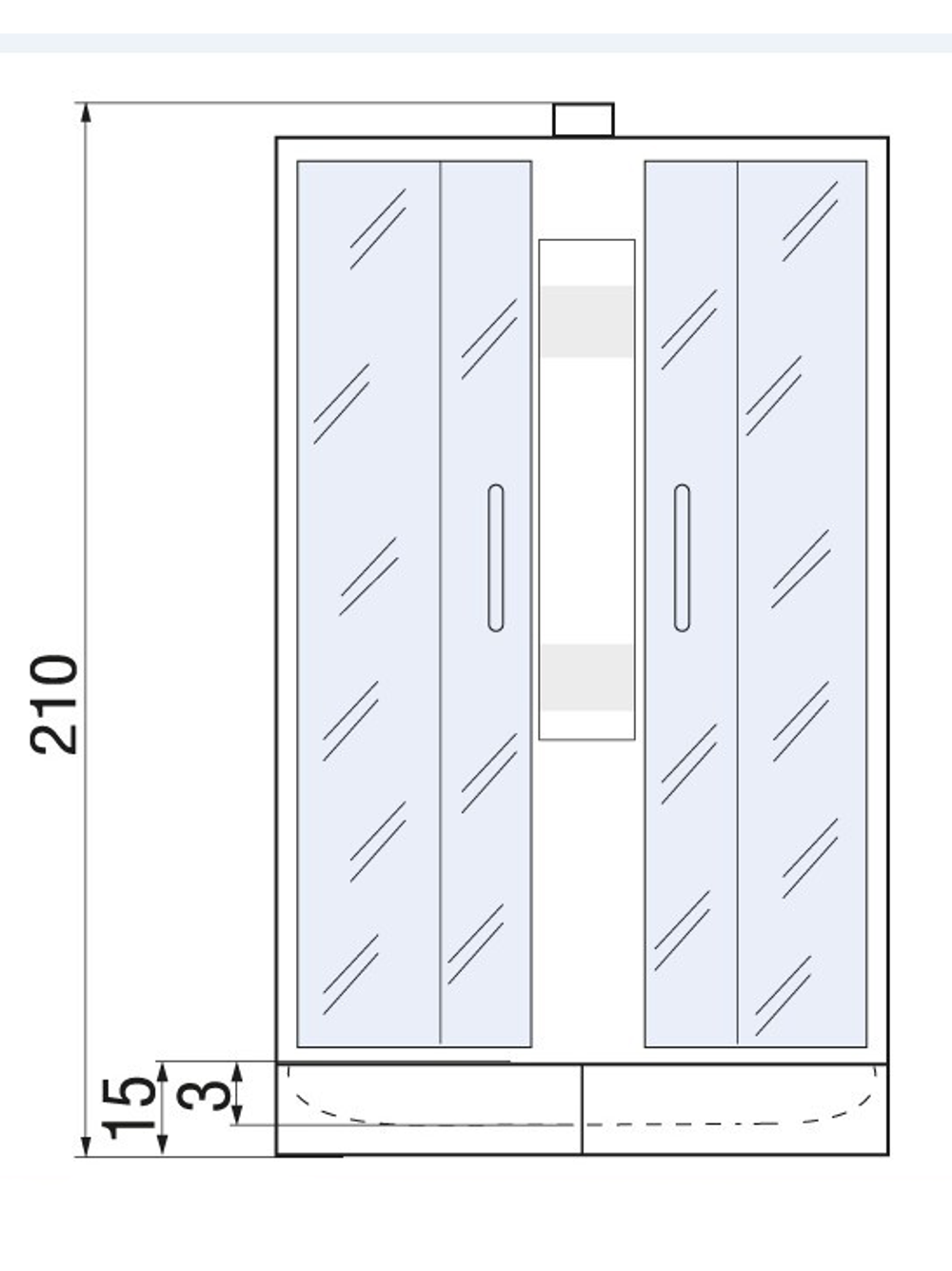 Душевая кабина RIVER NARA LIGHT Б/К 90/15 МТ 90x90x210 10000002911 Универсальная Четверть круга