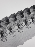 Вышивка на сетке чёрный/золото К734 левая