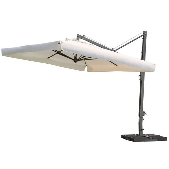 Зонт для кафе профессиональный с воланом Galileo Maxi Dark, 400х400 см
