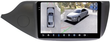 Магнитола для KIA Ceed 2 JD 2012-2018 (рамка матовая) - FarCar BX9-360-7095M монитор 9.5" 2K QLED на Android 13, 6Гб+128Гб, CarPlay, 4G SIM-слот, 4 камеры в комплекте