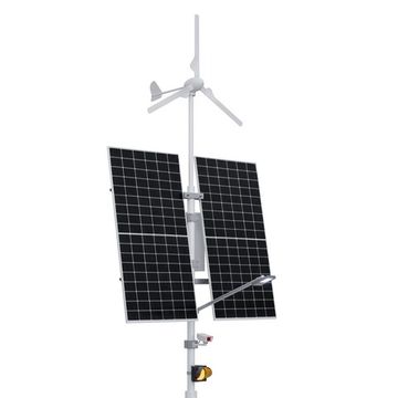 Автономная светофорная сигнализация с освещением и видеонаблюдением на опоре (2 солнечные панели 585 Вт + ветрогенератор 400 Вт), фото №975738492