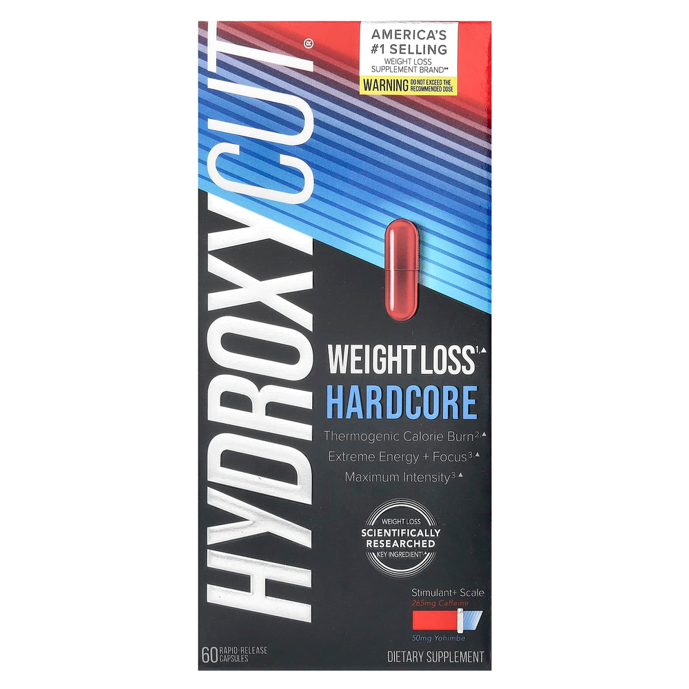 Hydroxycut, Hardcore для снижения веса, 60 капсул с быстрым высвобождением