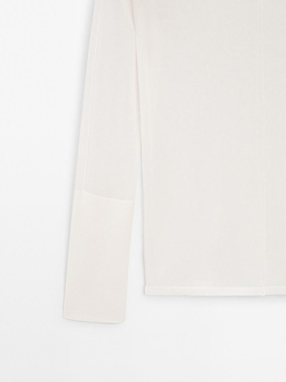 Massimo Dutti Хлопковый свитер с деталями на шве, натуральный