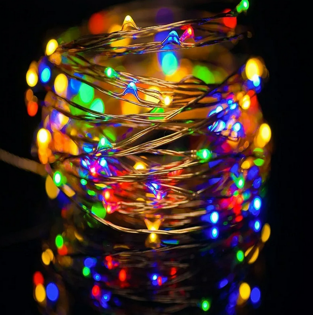 Гирлянда нить на проволоке LED Copper Lamps 500L-50м. RGB