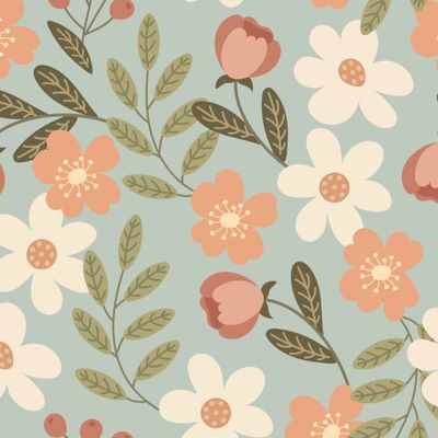 Цветы на голубом