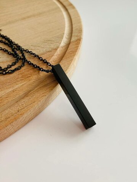 Подвеска столбик под гравировку, нержавеющая сталь, хромированный, черный