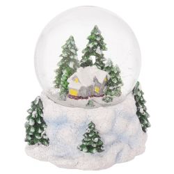 GAEM Фигурка декор в стекл шаре "Домик" (муз с ключ), D 10 см, L12 W12 H14,5 см, 2в.