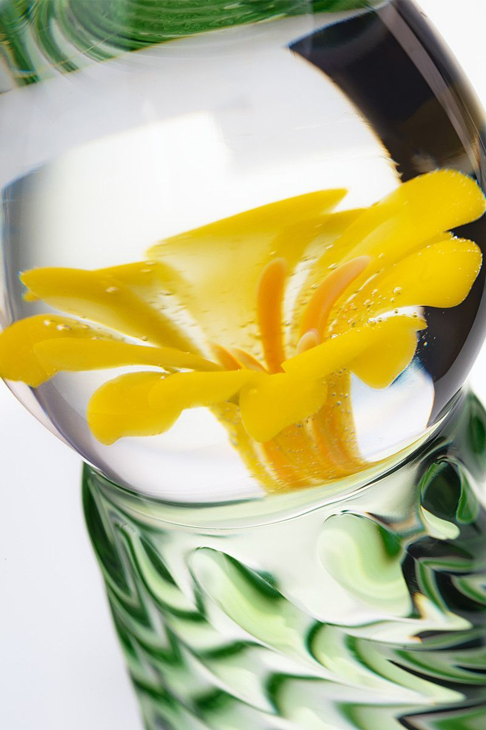 Фаллоимитатор Sexus Glass стеклянный, спиралевидный рельеф, 16,5 см