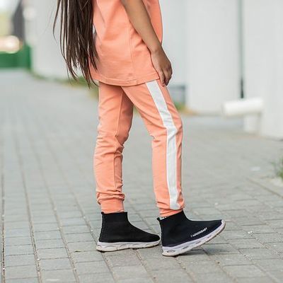 Leggings with stripes - Coral