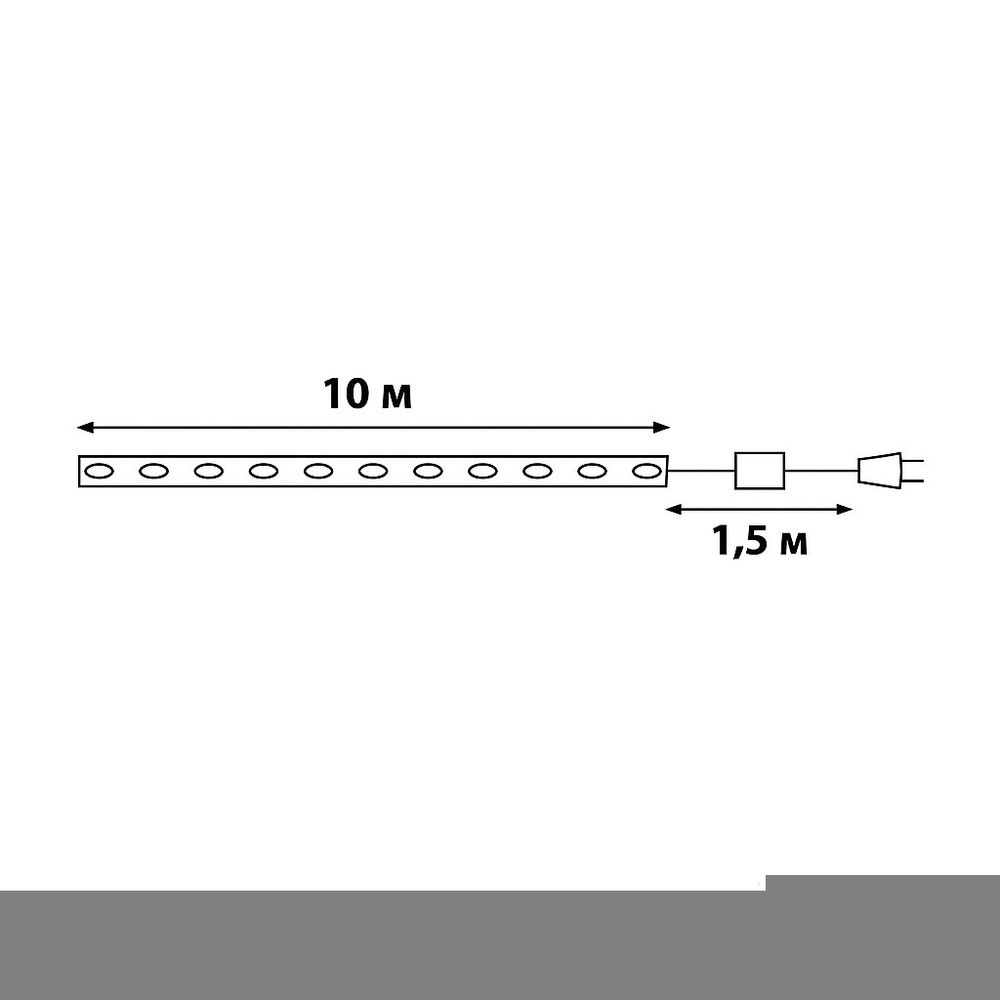 ULD-S1000-100-DGA MULTI IP20 DEW BAND Гирлянда светодиодная Полоса. 10м. 100 светодиодов. Разноцветный свет. Провод зеленый. ТМ Uniel