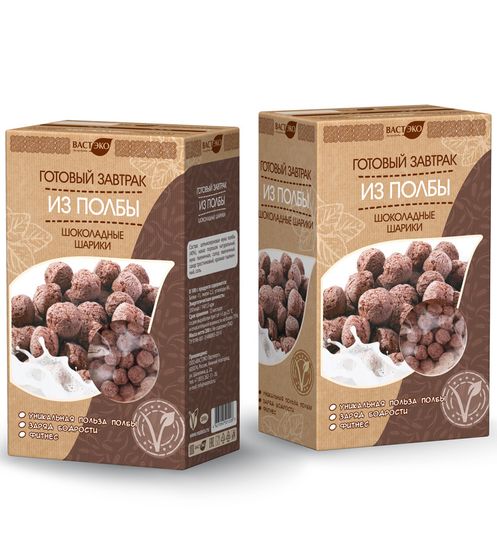 Готовый завтрак из полбы шоколадные шарики, 200 гр.