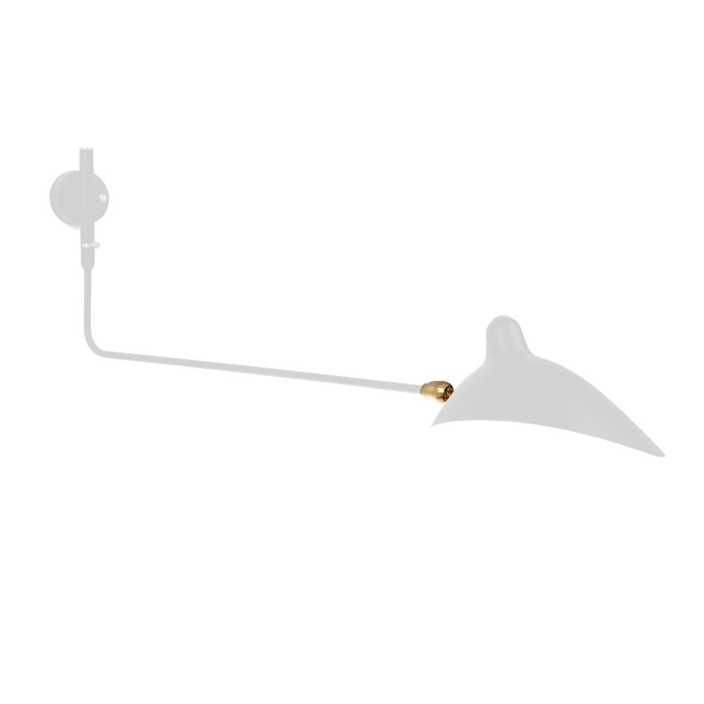 Wall design lamp AP1BD One Arm by Serge Mouille (White)
