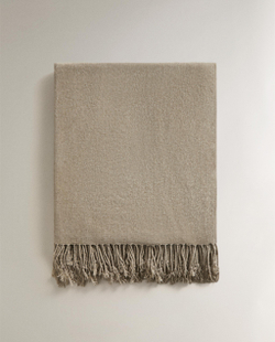 Zara Home плед из полиэстера, коричневый, 140x190 см · 2361/004