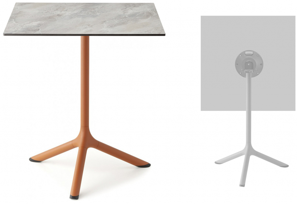 Стол ламинированный обеденный складной Scab Design Tripe Folding, терракотовый, каменный