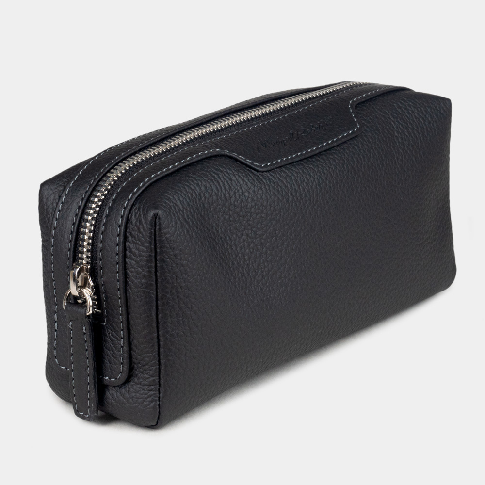 Несессер Tube из кожи теленка, черного цвета