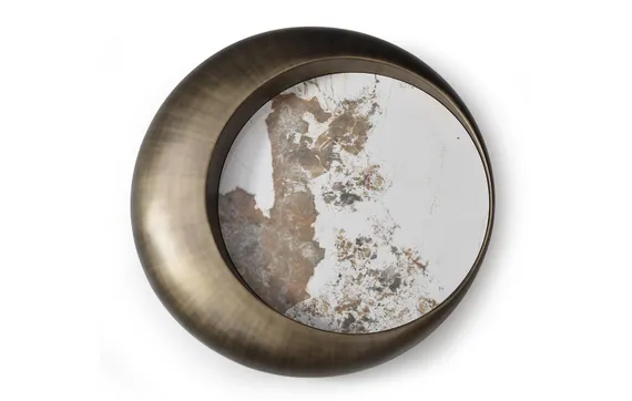 Журнальный столик Pebbles, Ø100х25 см, стекловолокно, керамика