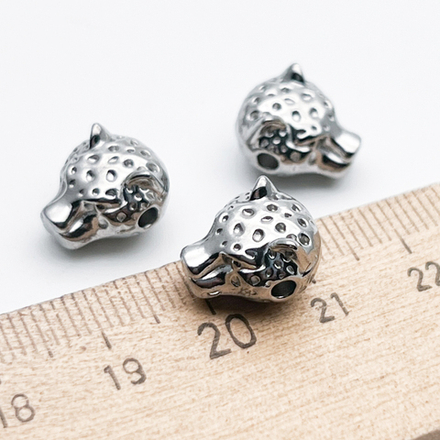 Бусина Леопард, сталь, размер 12*10 мм, цена за 1 шт