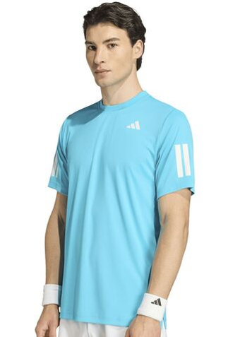 Мужская теннисная футболка Adidas Club 3-Stripes - cyan