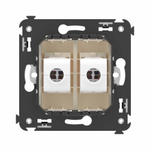 Компьютерная розетка RJ-45 без шторки в стену, кат.6 двойная, "Avanti", "Ванильная дымка"