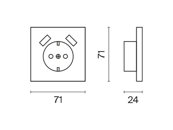 Накладка для розетки с заземлением и защитными шторками, с USB A+A, S70 (капучино)