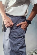 Юбка Nothomme Blue Side-Drawstring Workwear Fishtail Skirt "Blue Gray"