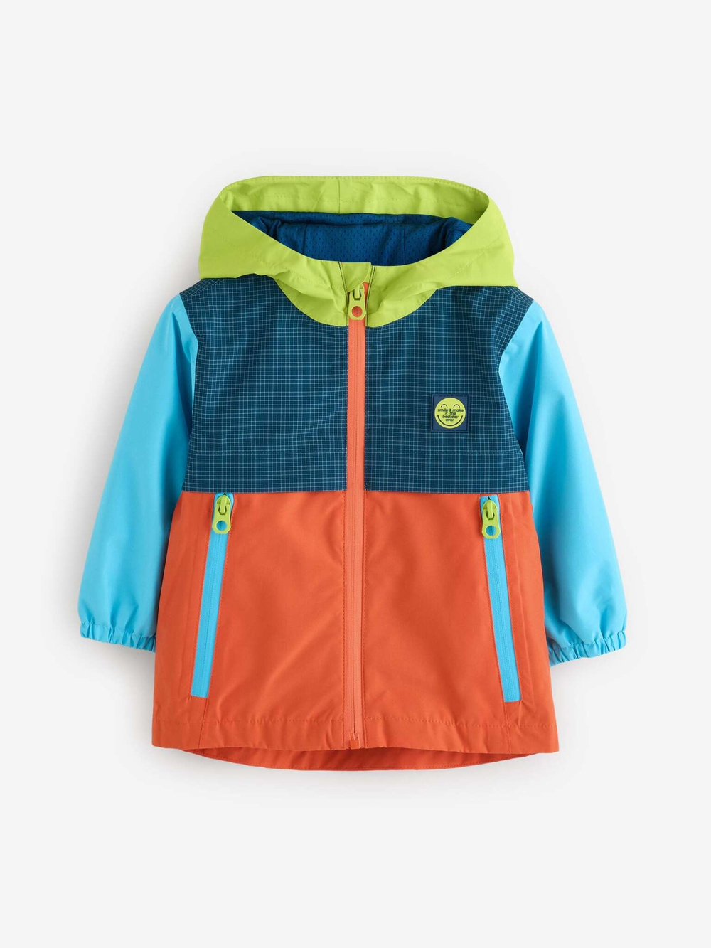 Куртка непромокаемая с капюшоном для мальчика Next Q61-761, Синий, Оранжевый