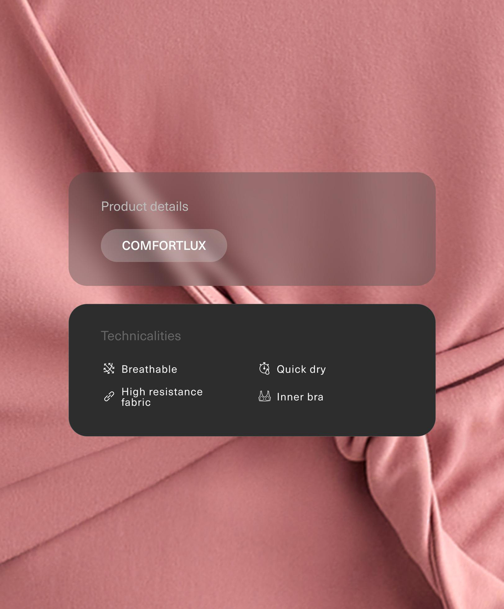Oysho Топ-майка Comfortlux с перекрестными деталями, светло-розовый