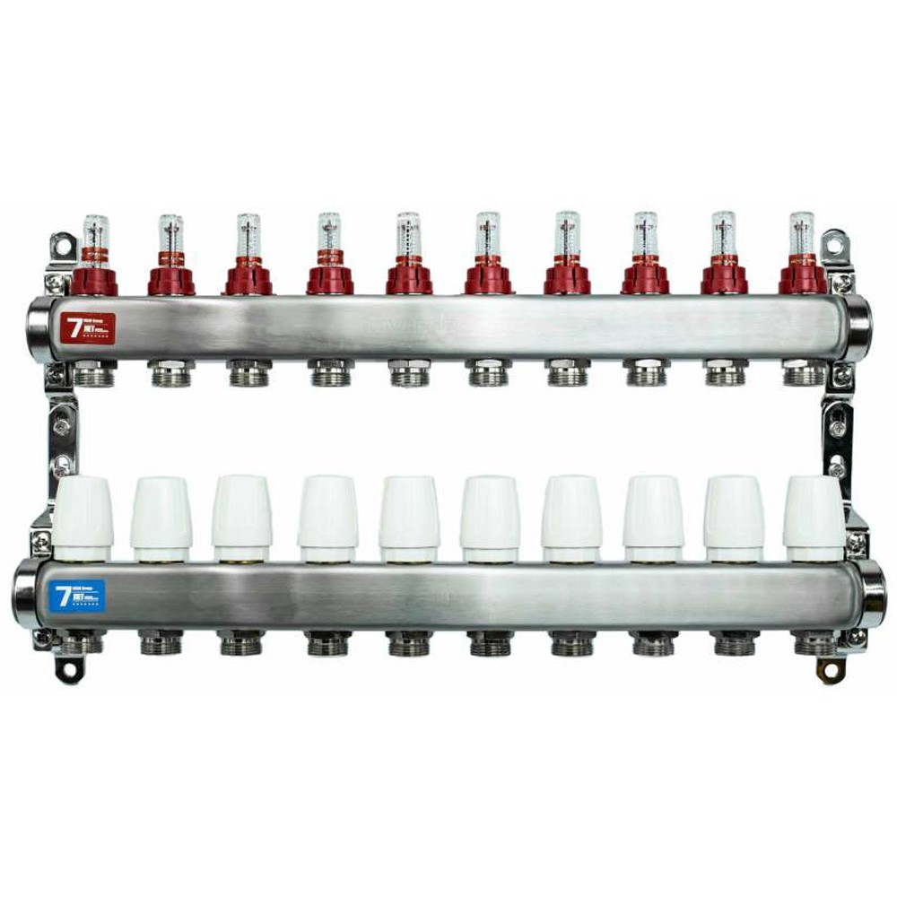 Группа коллект. VIEIR 1х10х3/4" с расходомер, дренаж. кр, воздухоотвод., нерж. сталь VR113-10A