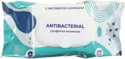 ГРИНЛАЙН №100 Влажные салфетки АНТИБАКТЕРИАЛЬНЫЕ*21 с клапаном