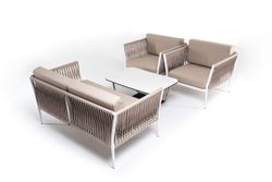 "Касабланка" лаунж-зона плетеная из роупа 4-местная, цвет бежевый