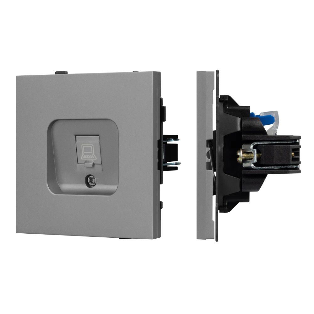 Механизм компьютерной розетки SCT-TENDO-MPC1-PL-GR (RJ-45, CAT6) (Arlight, Графитовый) 054105