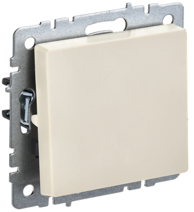 BRITE Выключатель 1-клавишный проходной 10А ВС10-1-6-БрКр бежевый IEK