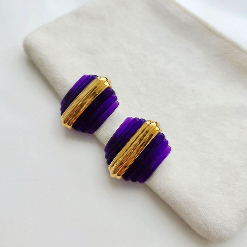 Серьги из сиреневого люцита