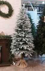 заснеженная елка на ножке "Иветта" литая хвоя