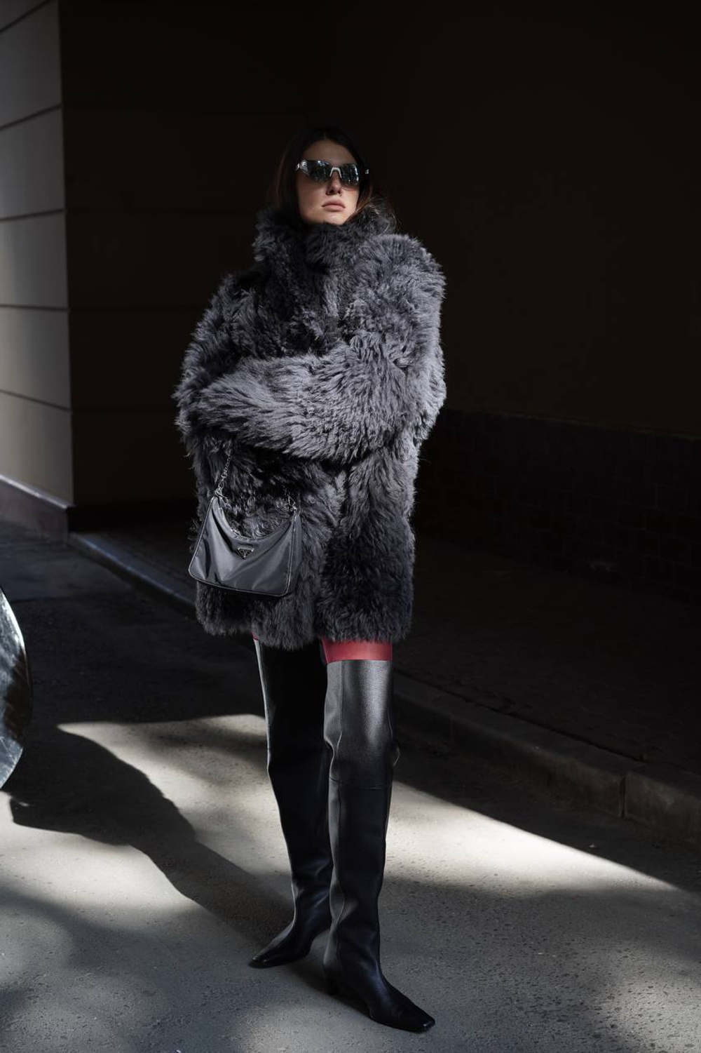 Дубленка двусторонняя Тиградо серая