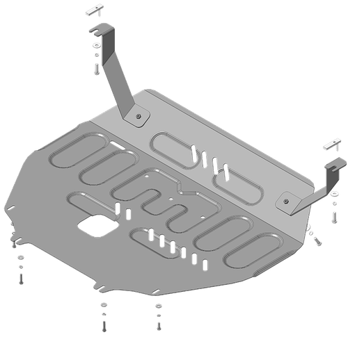 Защита радиатора, картера Двигателя, КПП. 2 мм, Сталь. для Changan Cs55 Plus 2021-н.в. MOTODOR.77204