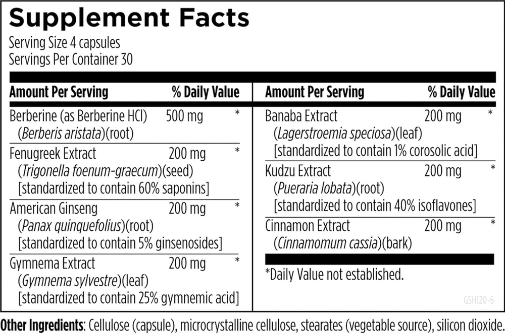 Designs For Health - GlucoSupreme™ Herbal - 120 capsules