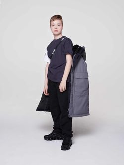 Куртка для мальчика пуховая BASK juno ROYCE серый