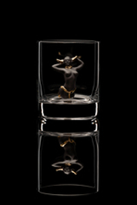 Бокал для виски. Знаки зодиака. Телец. Чёрный.