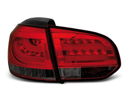Задние фонари VW Golf 6 red smoke led bar