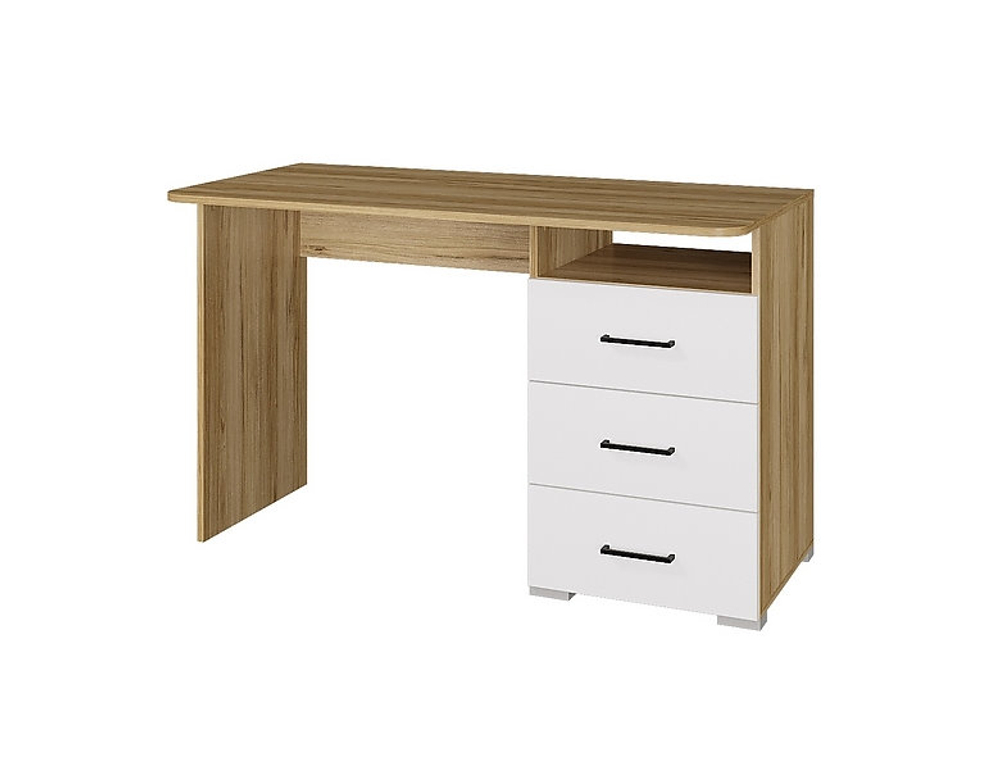 Ненси Стол 1200 - 3 ящ. (венге - белый), (дуб золотой - белый), (ясень шимо - белый)