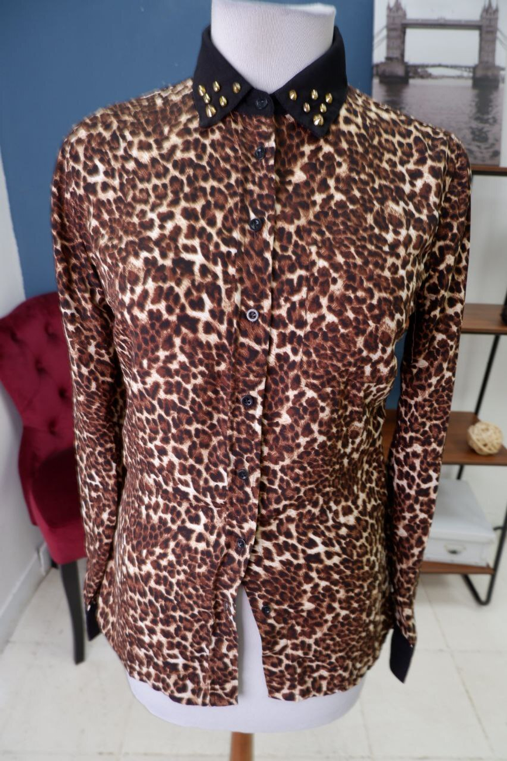 Рубашка Oodji леопардовая 40 размер