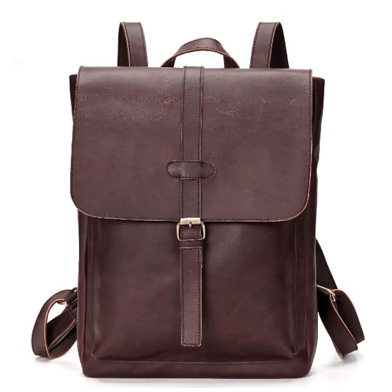 Крафтовый рюкзак из экокожи Вонджу. Коричневый