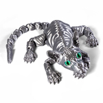 Подвижный кот Сфинкс, игрушка антистресс, светлый металлик